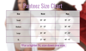 Panteez Size Chart