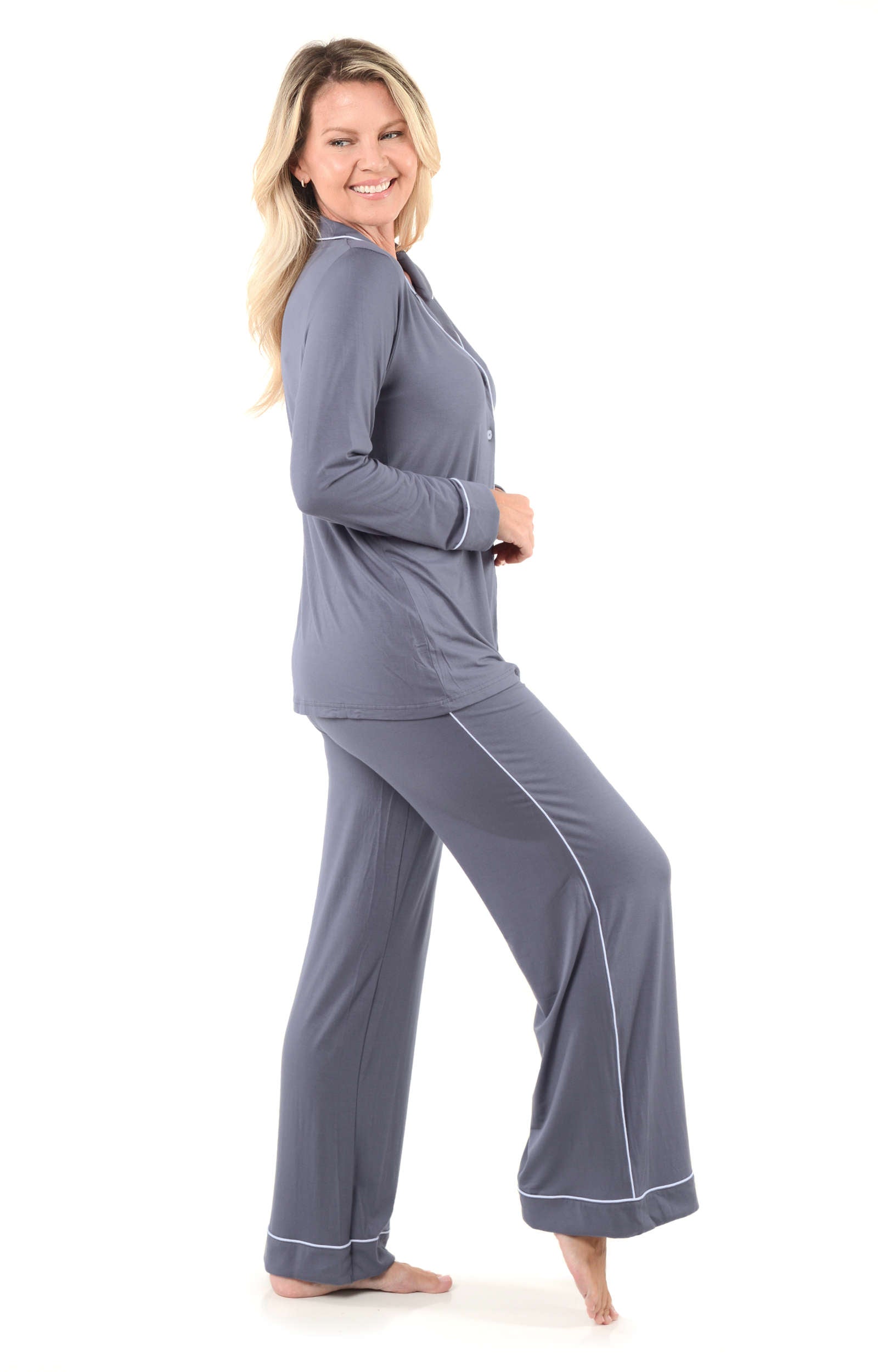 Women's Long Sleeve Cool and Comfy Bamboo Pajamas - Pj Set - Sleepwear for  Menapause - Shapeez Canada
