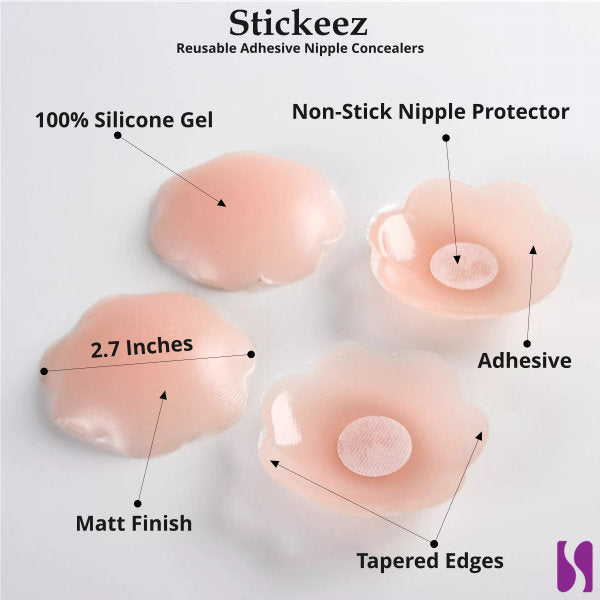 Non-adhesive Petal-shaped Nipple Covers. Conceals nipples while